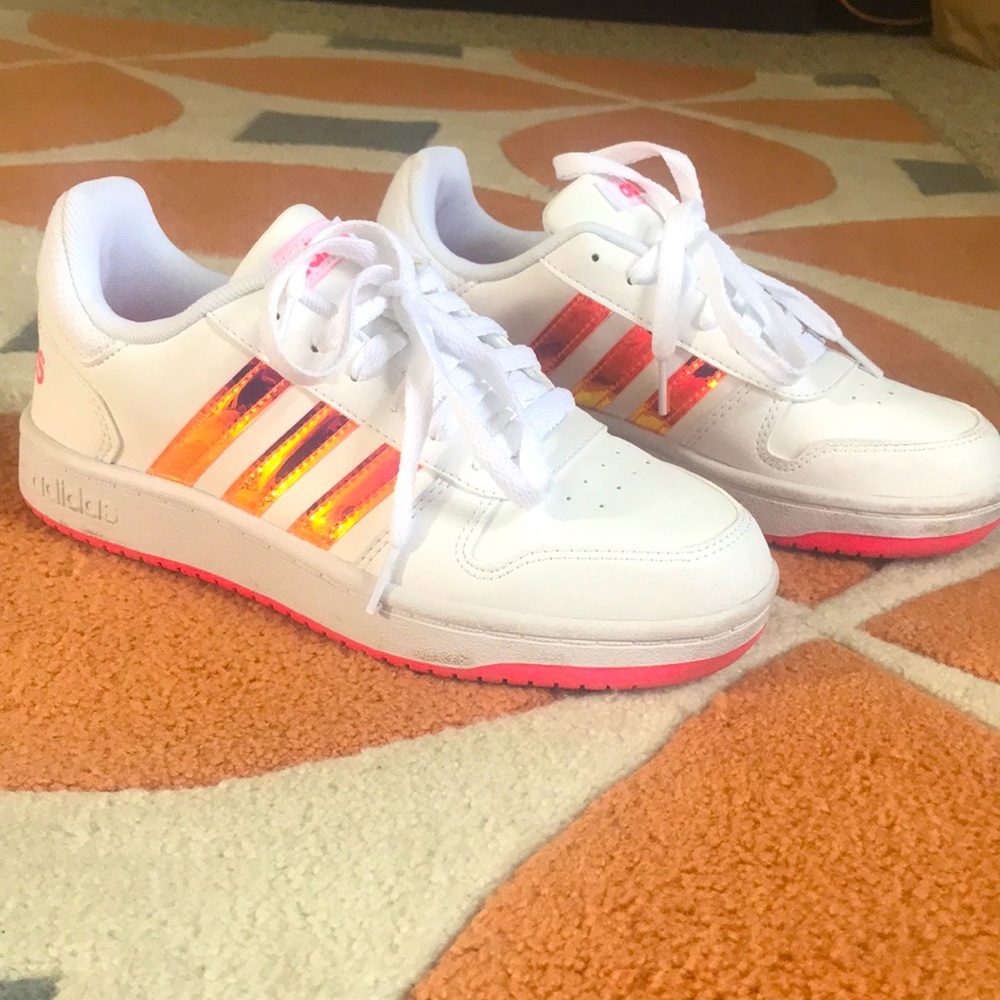 Hot pink and white ADIDAS like new!